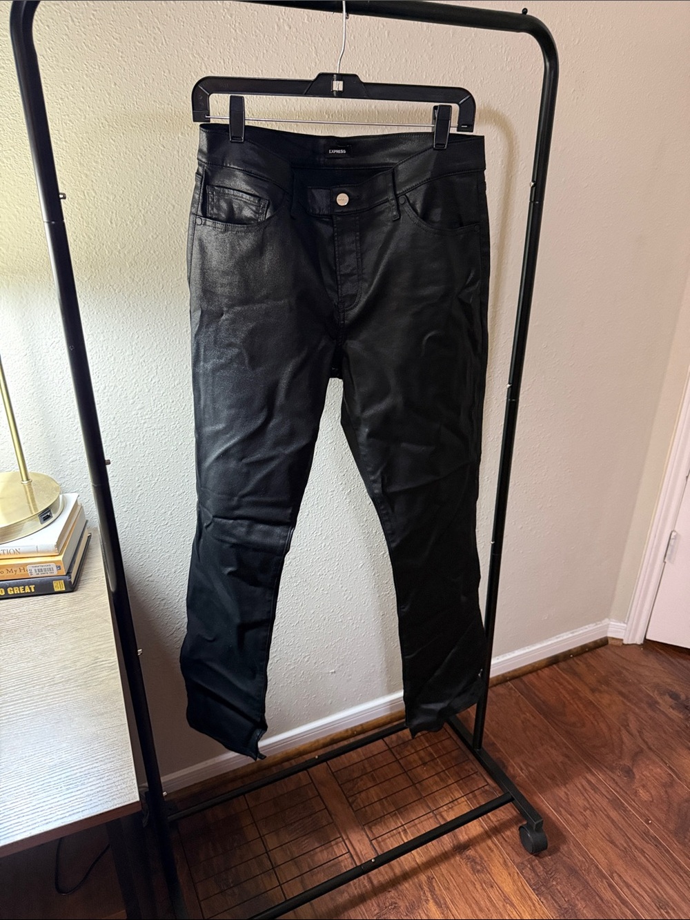 Express Black Coated Skinny Jeans